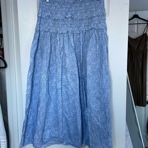 JCrew Blue and White Floral Skirt - cotton